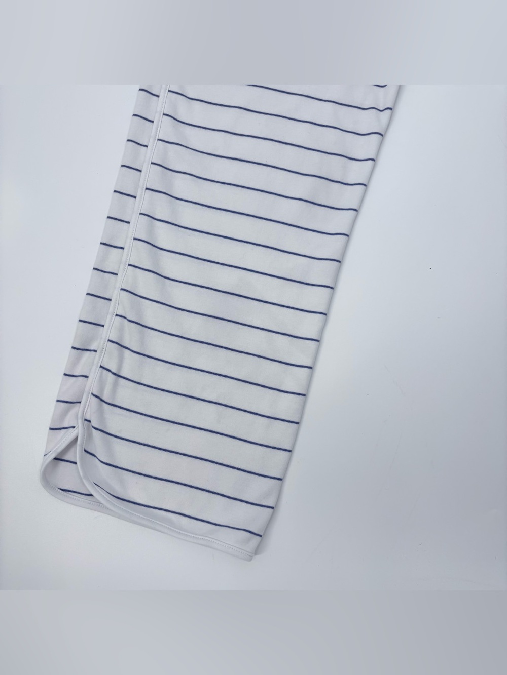 Lake White Blue Striped Short Sleeve Top & Cropped Pants PJ Set - Picture 11 of 14